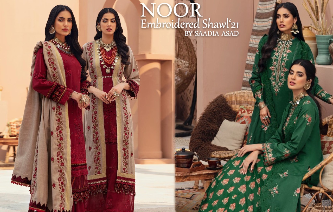 Saadia Asad's Noor Embroidered Shawl '21 is a great way to spruce up your outfit.