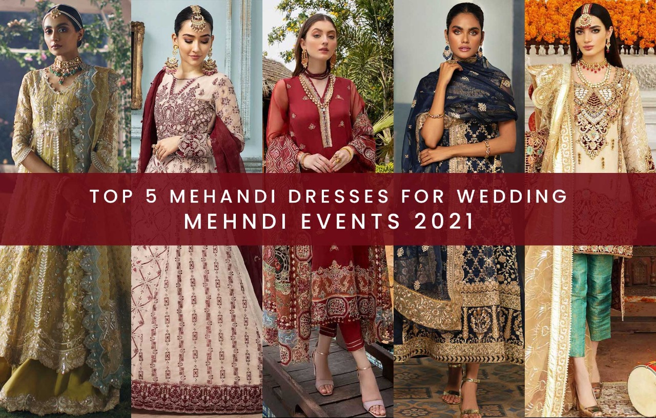 Top 5 Affordable Mehndi Dresses In Flossie Embroidered Velvet Suit Unstitched Collection!